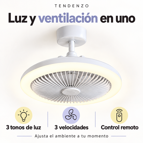 Lámpara con ventilador TENDENZO: luz, ventilación y control remoto